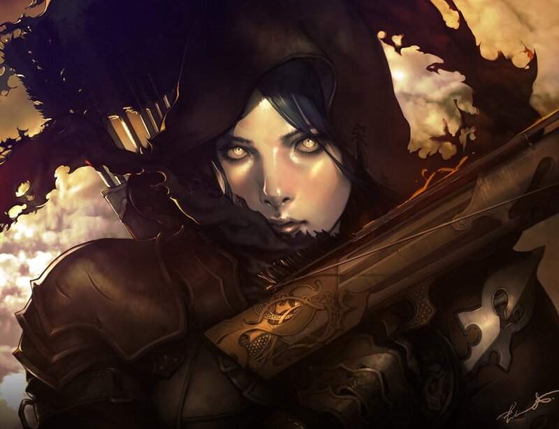 Female Archer in Hood — Brown