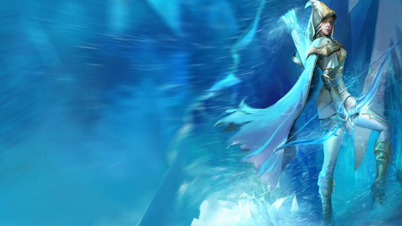 Female Archer in Ice — Blue