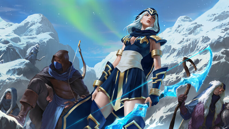 Female Archer in Mountains — Blue, Dramatic, Night