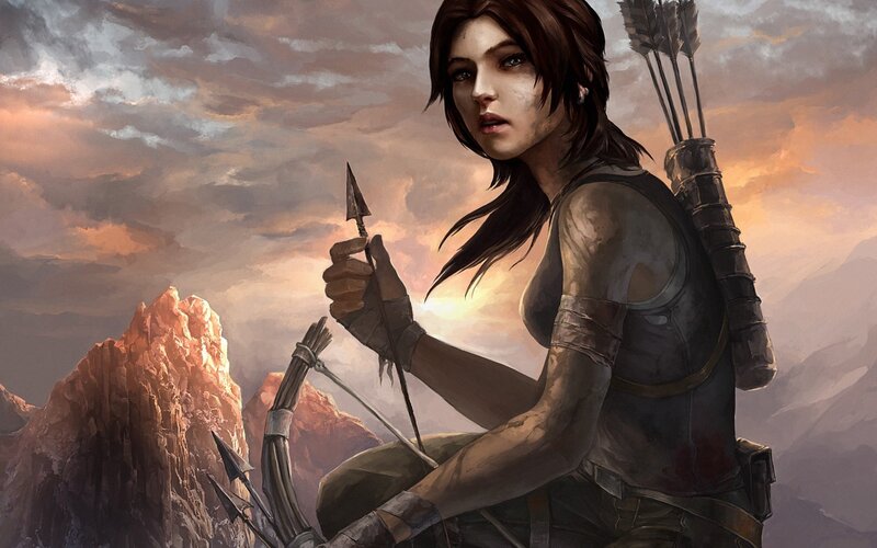 Female Archer in Mountains