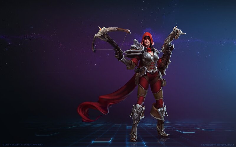 Female Archer in Red Armor