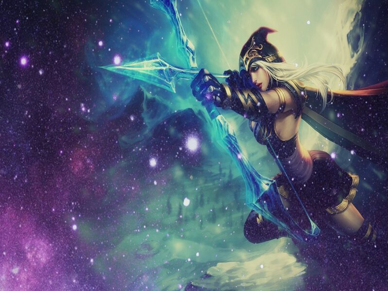Female Archer in Space — Purple