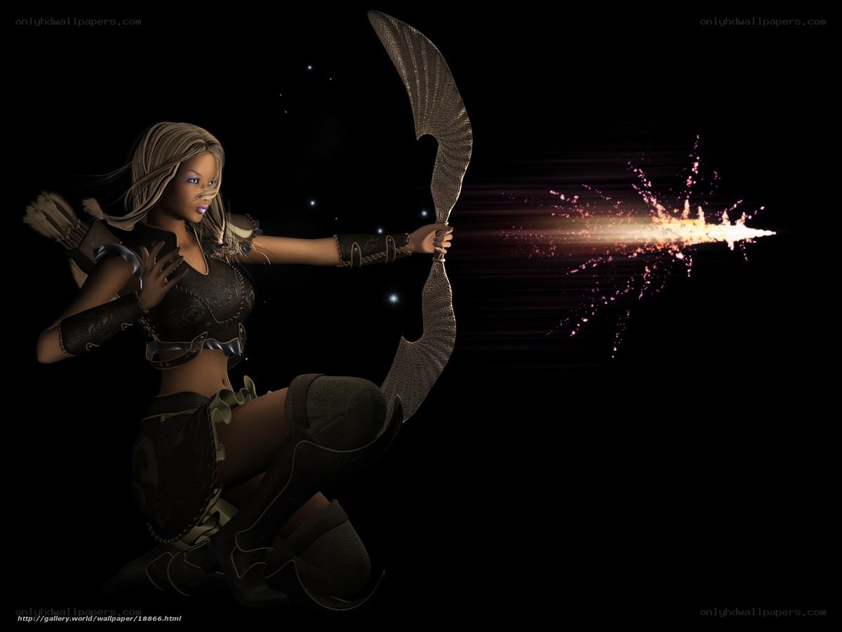 female archer in space