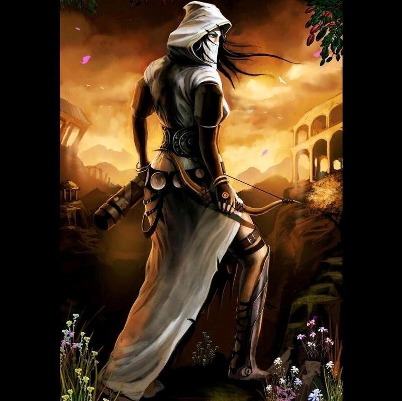 Female Archer in White Robe