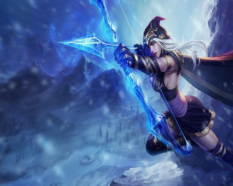 Female Archer in Winter — Blue, Dramatic, Digital Art