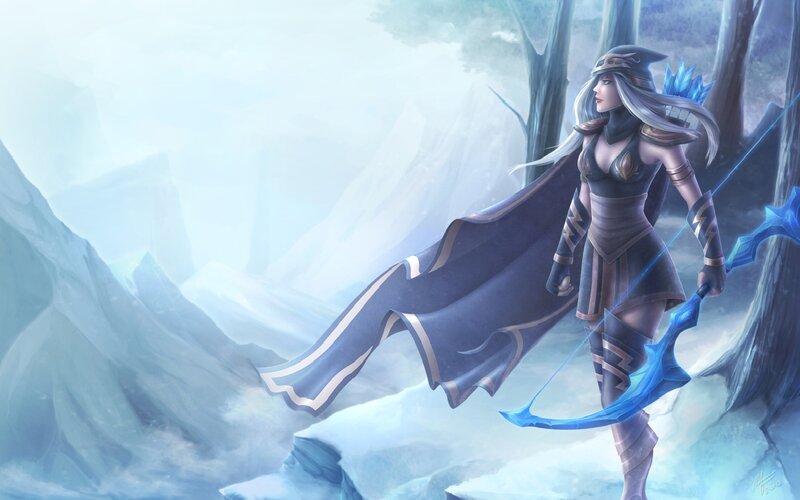 Female Archer in Winter — Blue, Serene