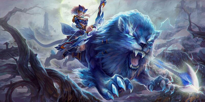 Female Archer on Lion
