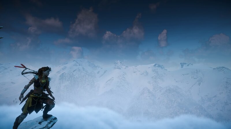 Female Archer on Mountain