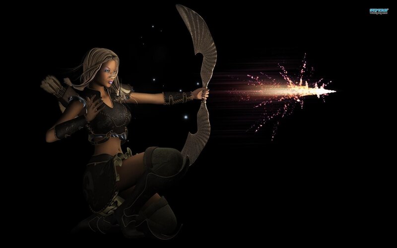 Female Archer Shooting Arrow