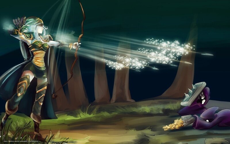 Female Archer Shooting Arrows — Green