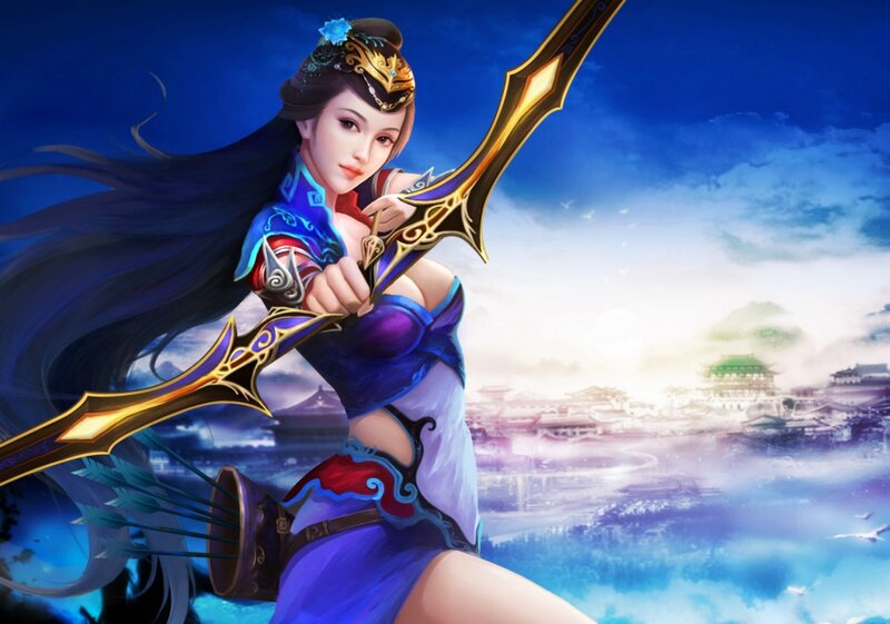 Female Archer Warrior — Blue
