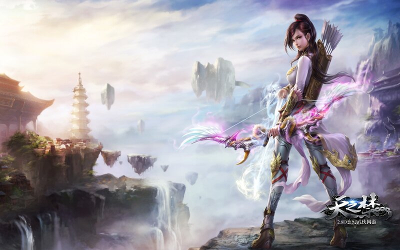 Female Archer Warrior — Purple, Dramatic, Morning