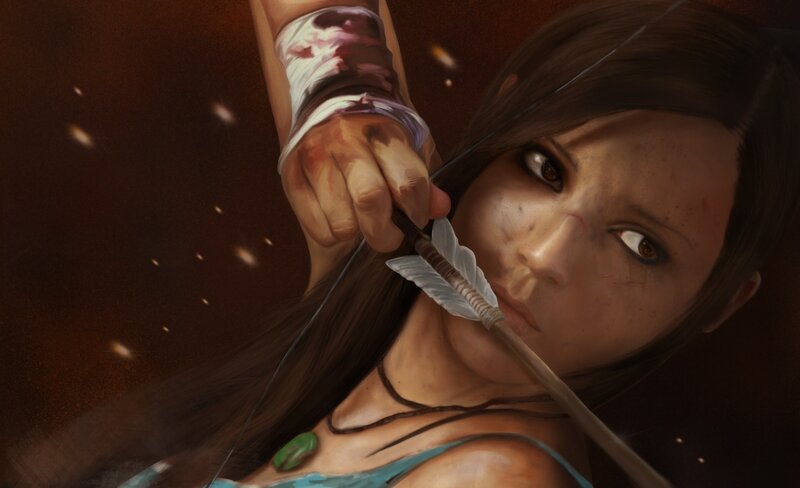 female archer with arrow
