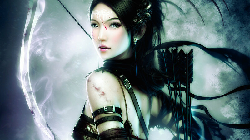 Female Archer with Arrows — Black