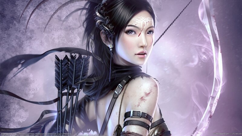 Female Archer with Arrows — Purple
