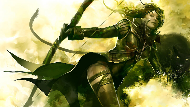 Female Archer with Black Panther