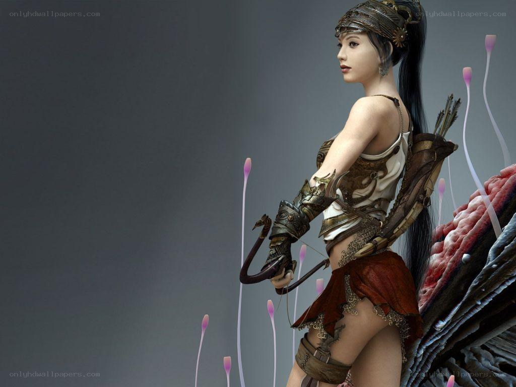female archer with bow