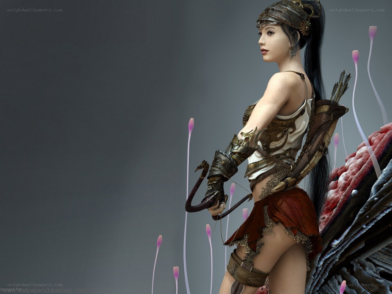 female archer with bow