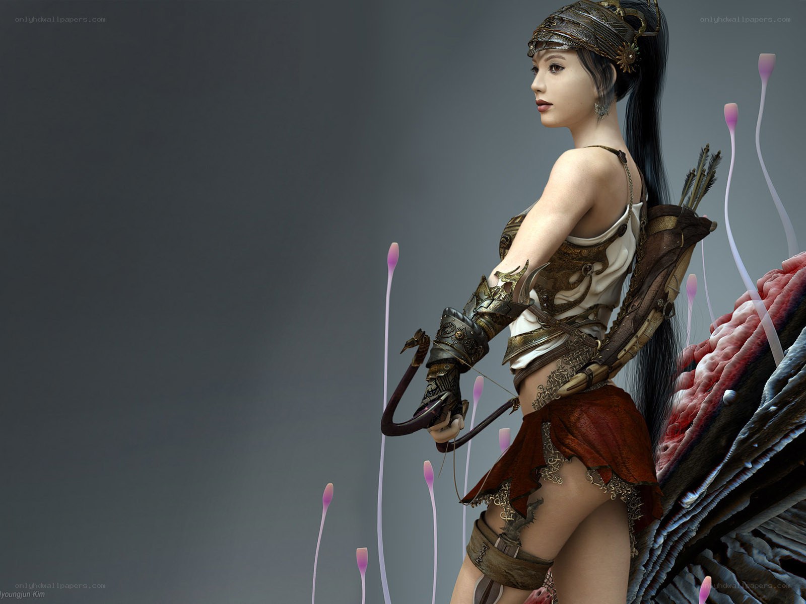 female archer with bow
