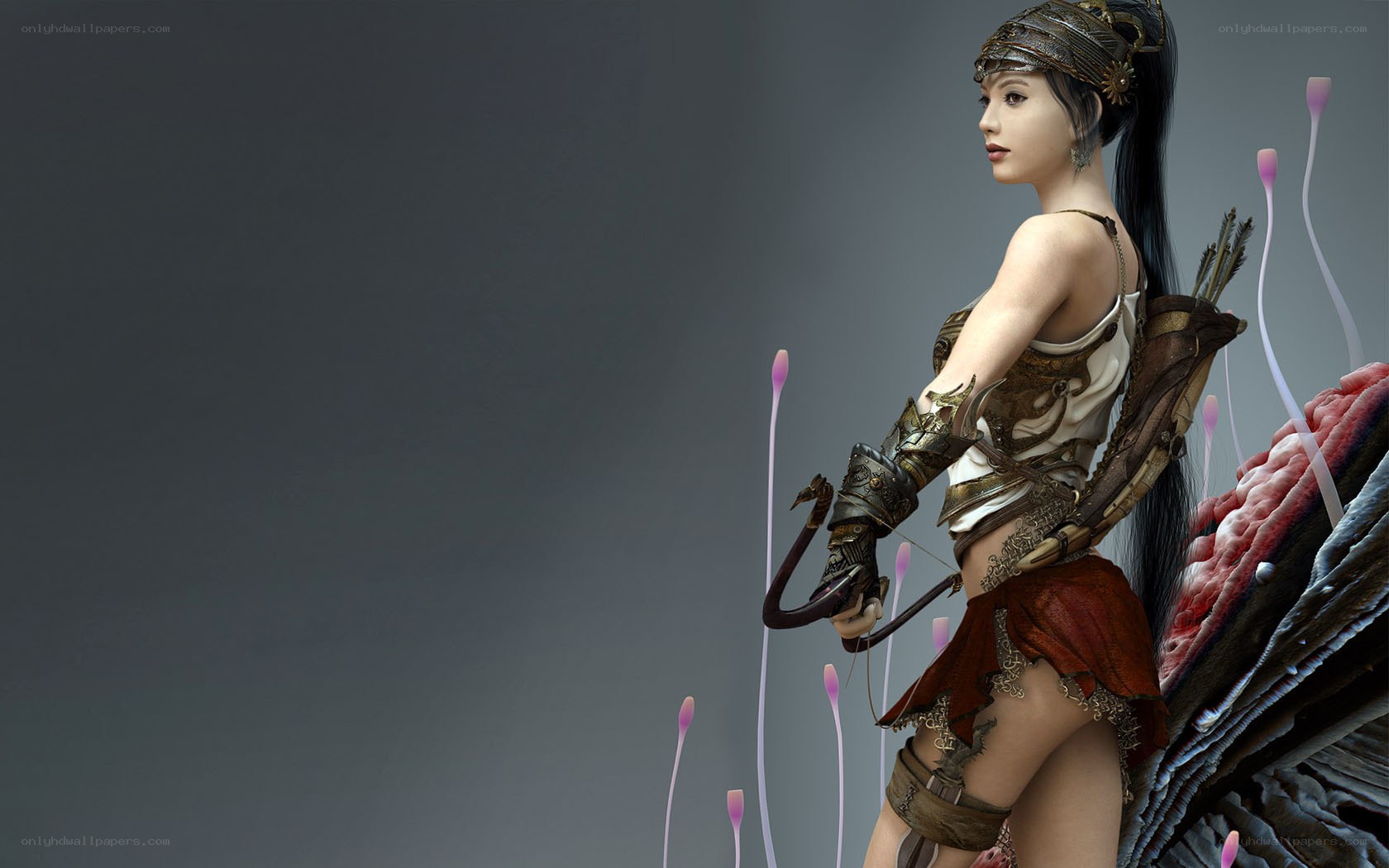 female archer with bow