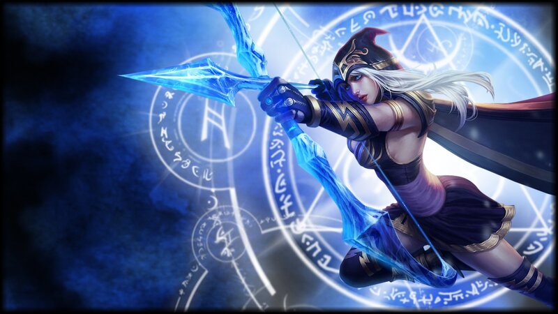 Female Archer with Bow — Blue, Dramatic, Digital Art, Arrow, Magic Circle