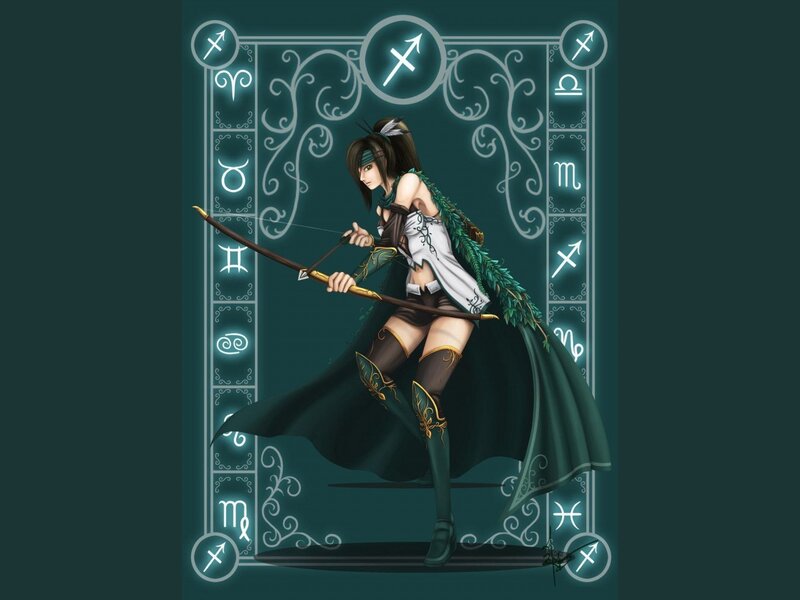 Female Archer with Bow — Green