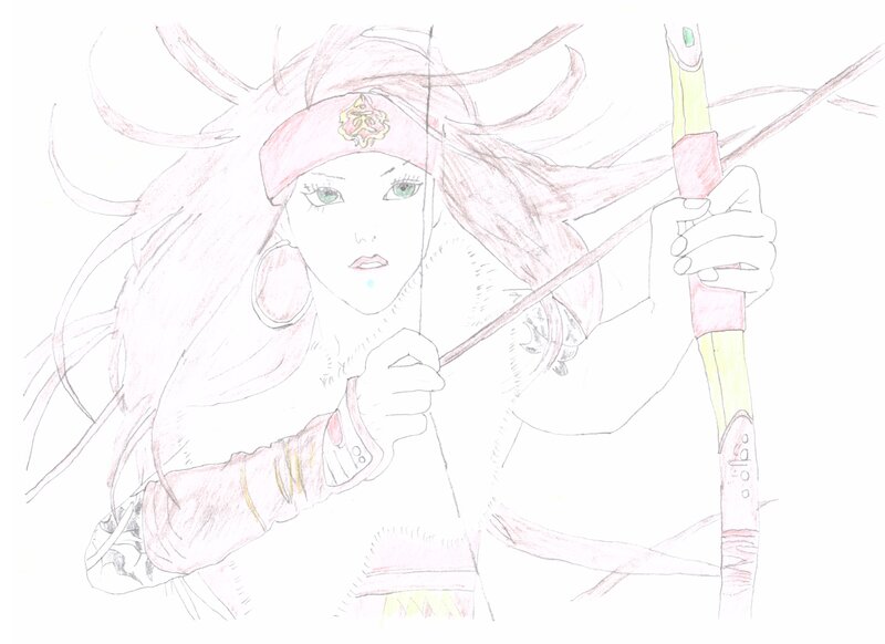 Female Archer with Bow — Pink