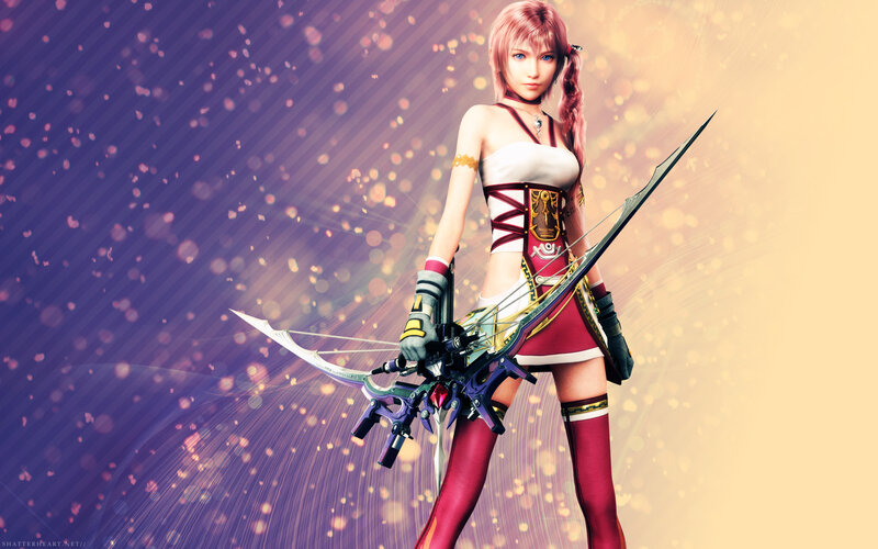Female Archer with Bow — Purple, Dramatic, 3d Render