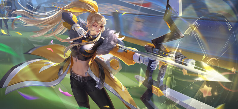 Female Archer with Bow — Yellow