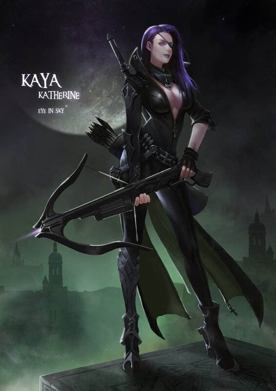 Female Archer with Crossbow — Black