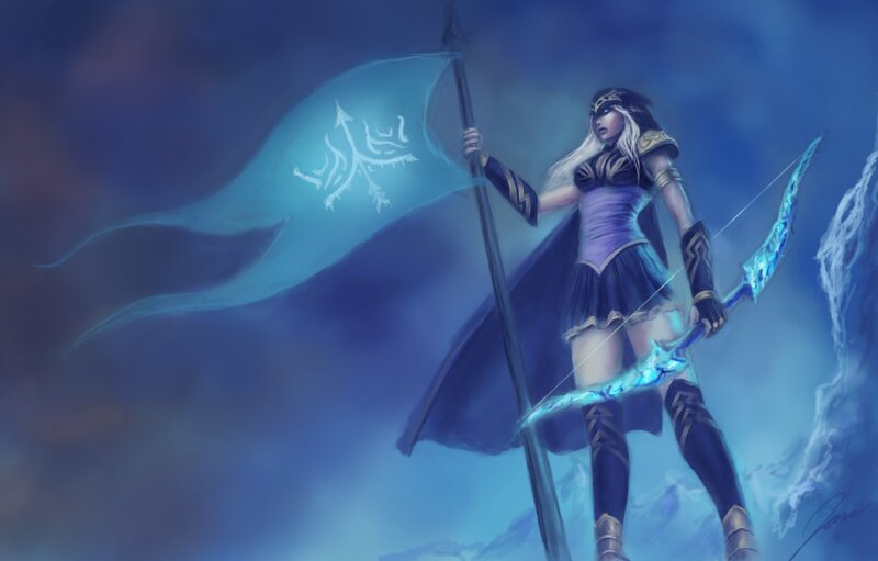 Female Archer with Flag