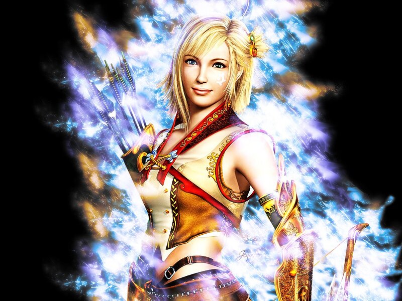 female archer with glowing energy
