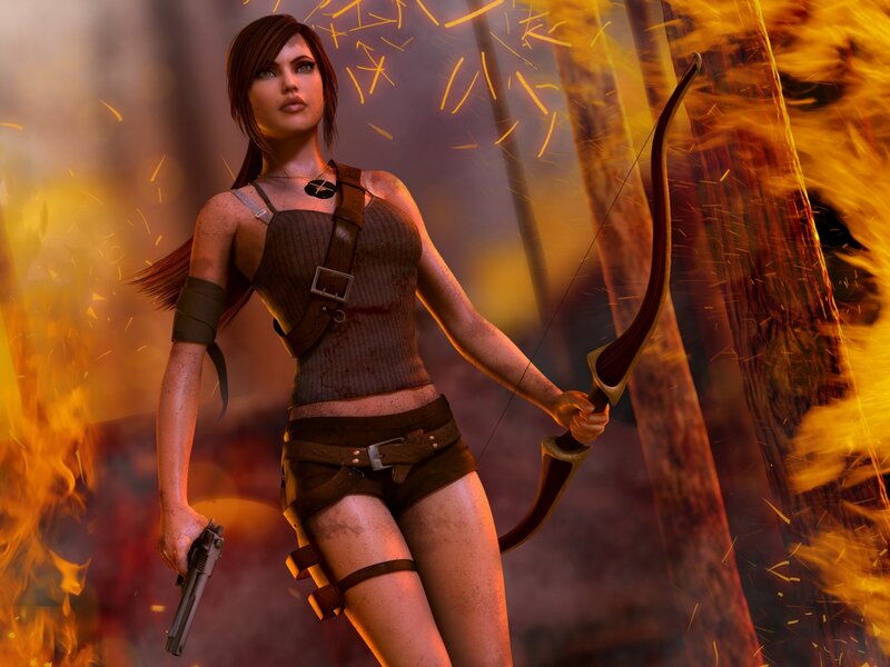 Female Archer with Gun