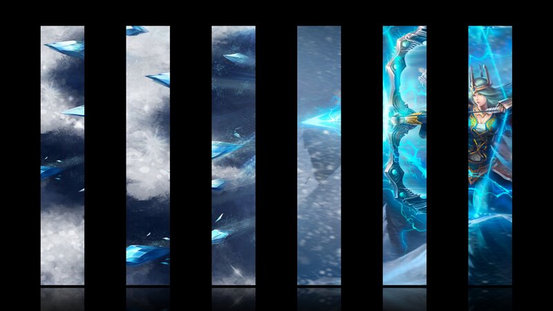 Female Archer with Lightning Bow — Blue, Dramatic