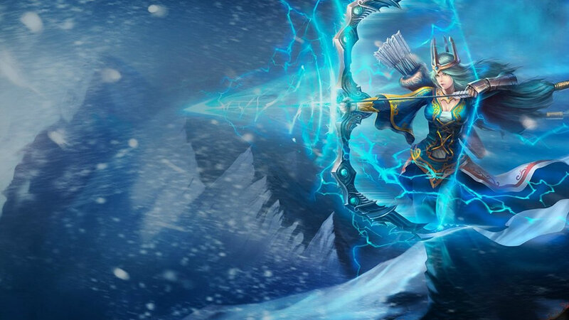 Female Archer with Lightning Bow — Blue