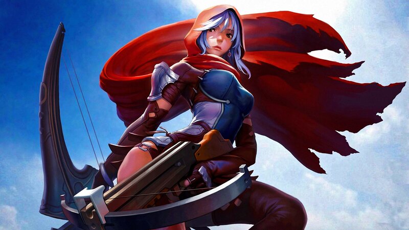 Female Archer with Red Cloak