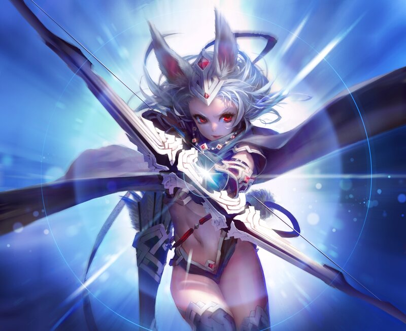 Female Archer with Red Eyes