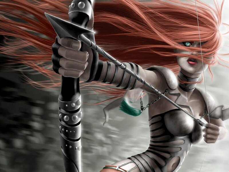 Female Archer with Red Hair