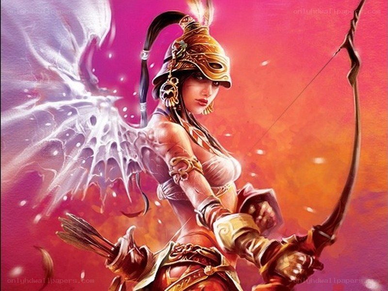 female archer with wings