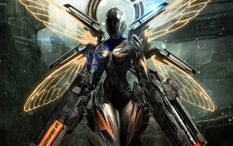 Female Armored Warrior — Black