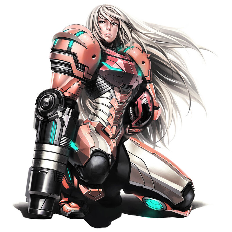 Female Armored Warrior — Red, Dramatic