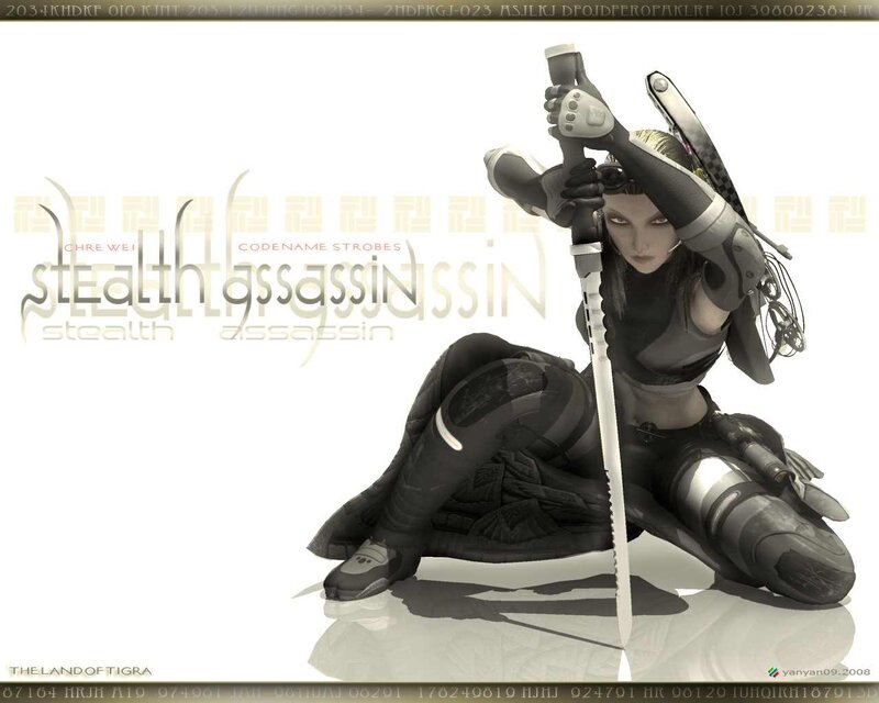 Female Assassin Character — Black