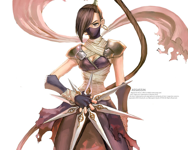 Female Assassin Character — Brown, Dramatic