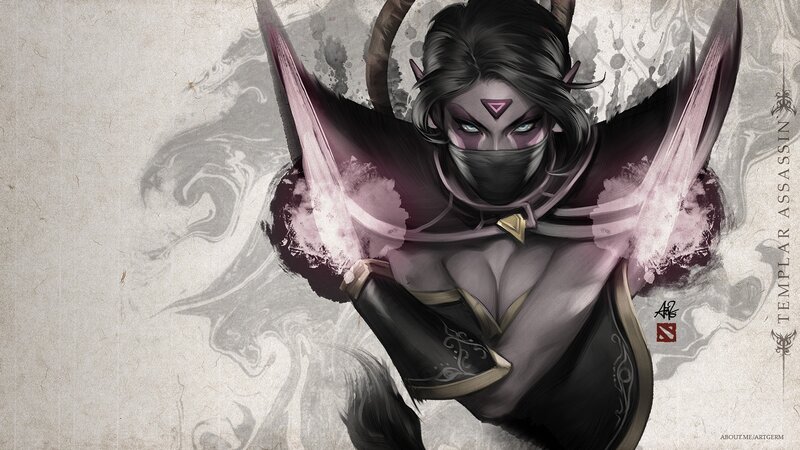 Female Assassin Character — Purple
