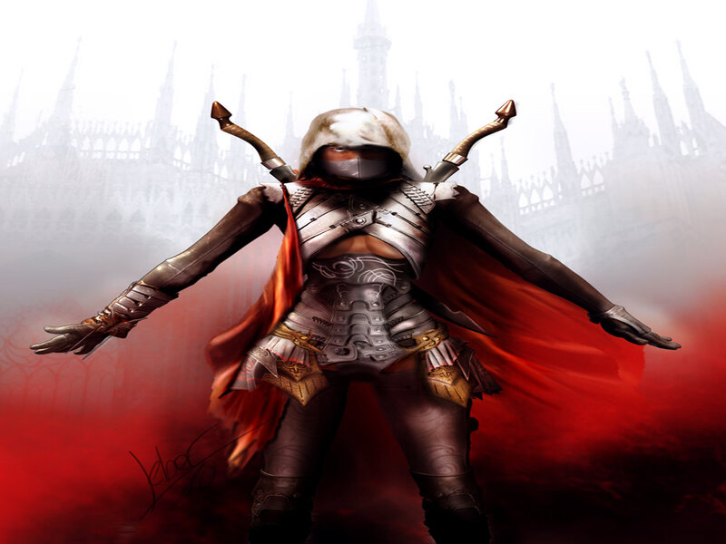 Female Assassin Character — Red