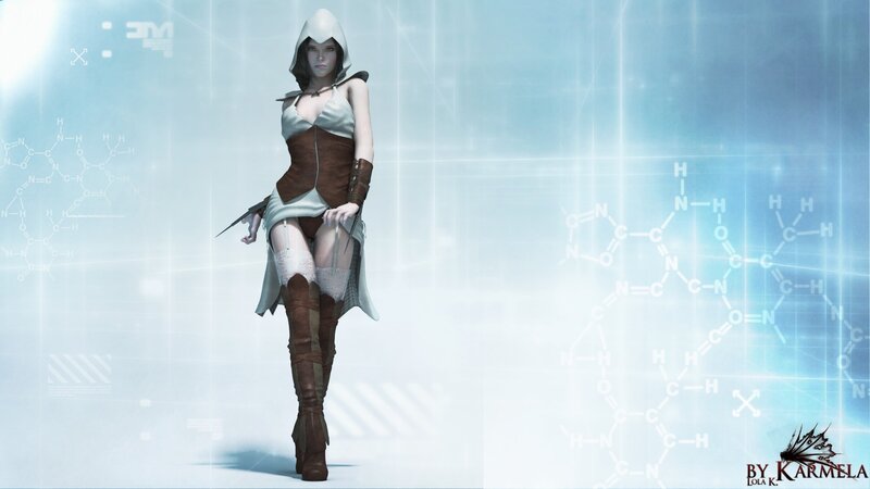 Female Assassin Character — White