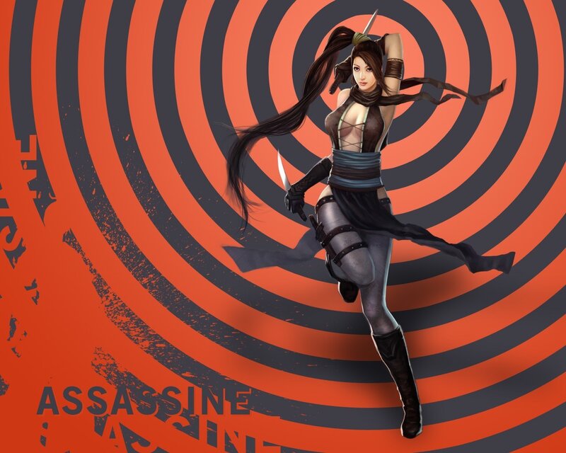 female assassin in action