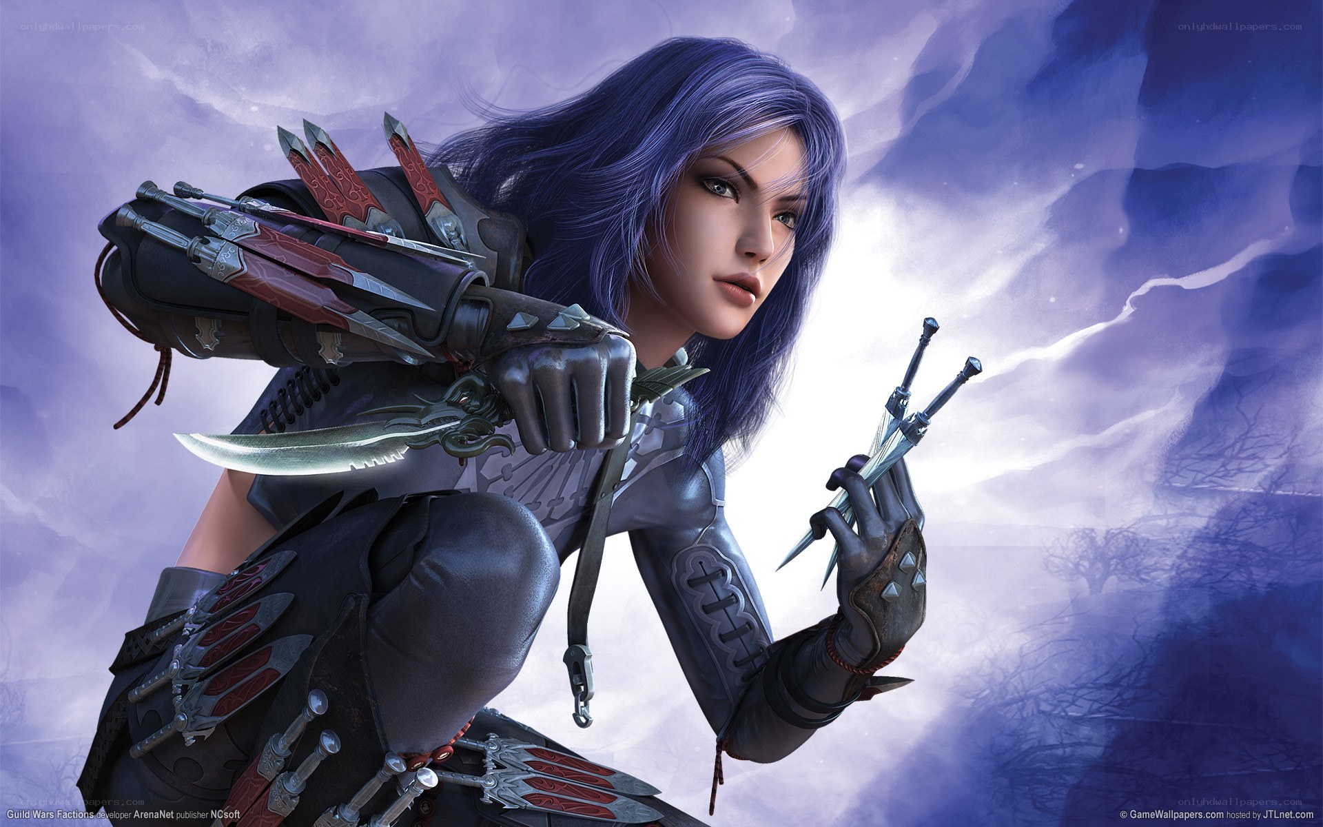 female assassin with daggers