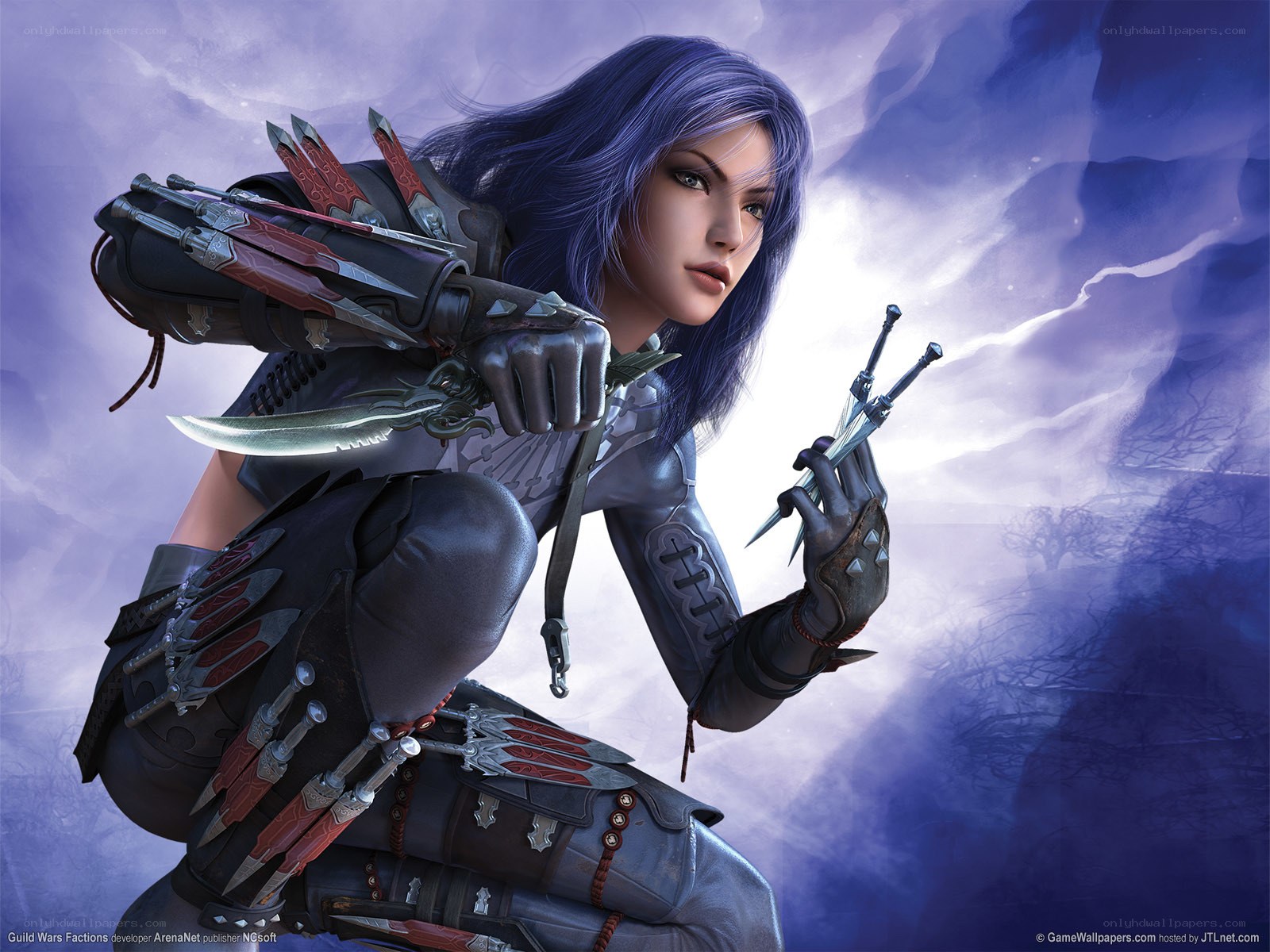 female assassin with daggers