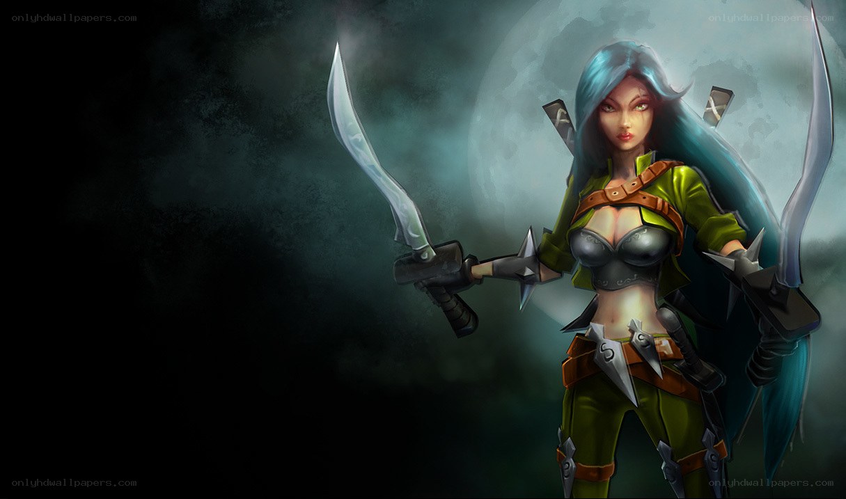 female assassin with dual blades